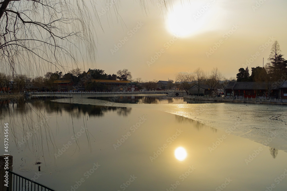 中国 北京 北海公園の美しい風景