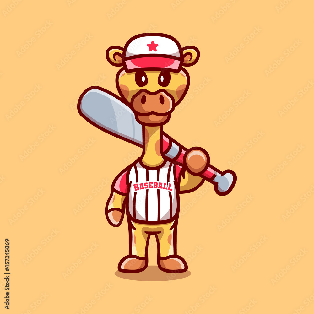 cute giraffe with baseball bat cute giraffe with baseball bat