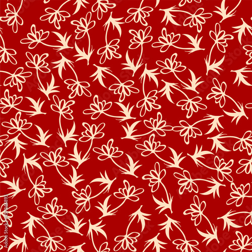 Vector seamless texture with flowers.