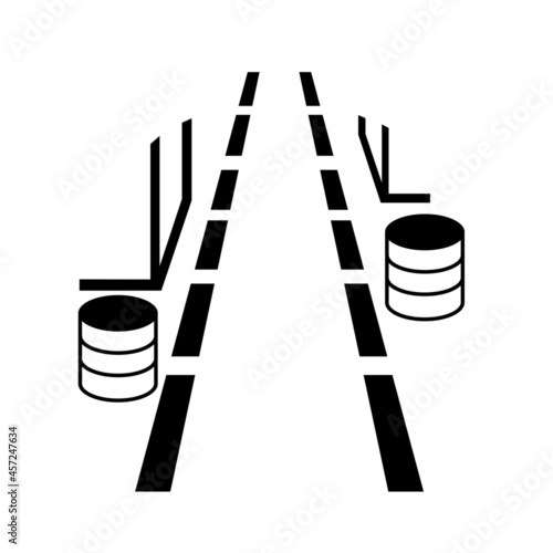 Aisle Must Be Kept Clear Black Icon ,Vector Illustration, Isolate On White Background Label. EPS10