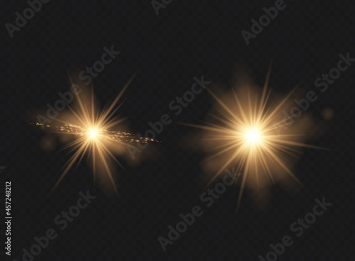 Wallpaper Mural Yellow glowing light explodes on a transparent background. Sparkling magical dust particles. Bright Star. Torontodigital.ca