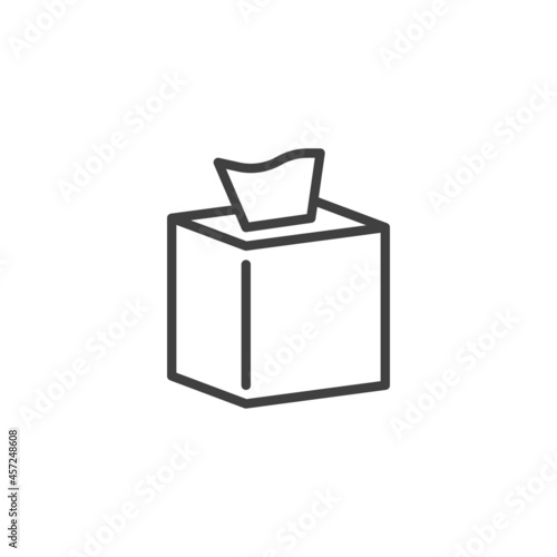 Paper napkin box line icon