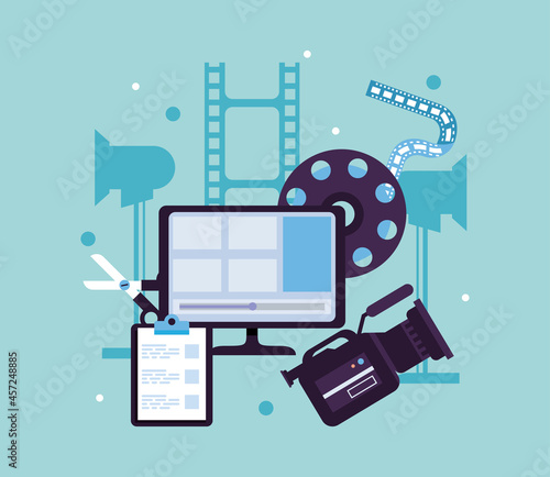 desktop and video production icons