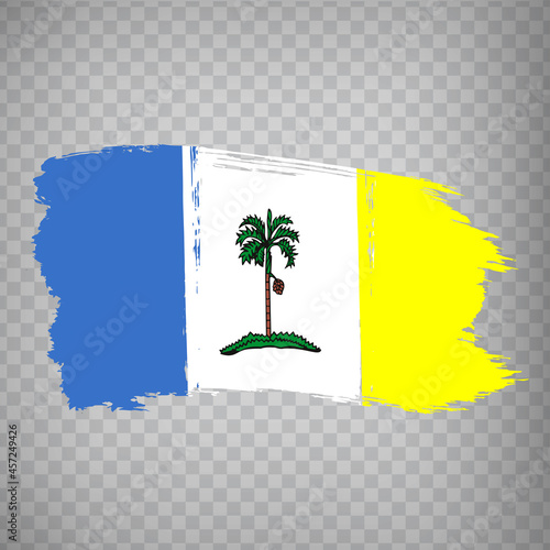 Flag Penang brush strokes. Flag  Penang State  on transparent background for your web site design, app, UI. Malaysia. EPS10. photo