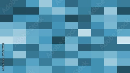 Abstract animated background screensaver with geometric mosaic shapes. light blue color, squares, grid. Looped animation for banner, presentation in minimalist 2d style photo