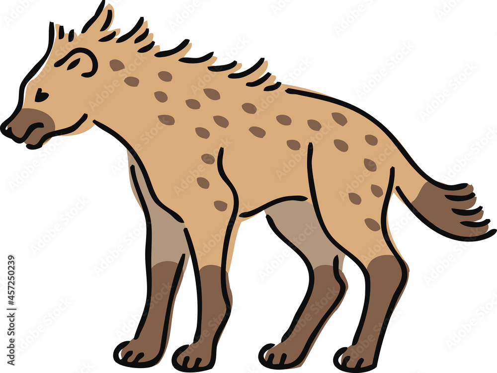 Fototapeta premium 手描き風のハイエナのイラスト