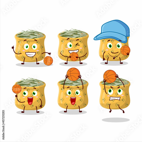 Talented rosemary cartoon character as a basketball athlete