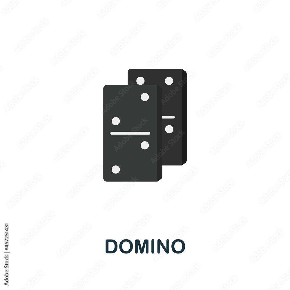 Domino icon. Flat sign element from table games collection. Creative Domino icon for web design, templates, infographics and more Domino icon. Flat sign element from table games collection. Creative Domino icon for web design, templates, infographics and more