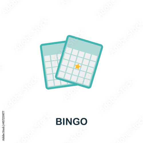 Bingo icon. Flat sign element from table games collection. Creative Bingo icon for web design, templates, infographics and more