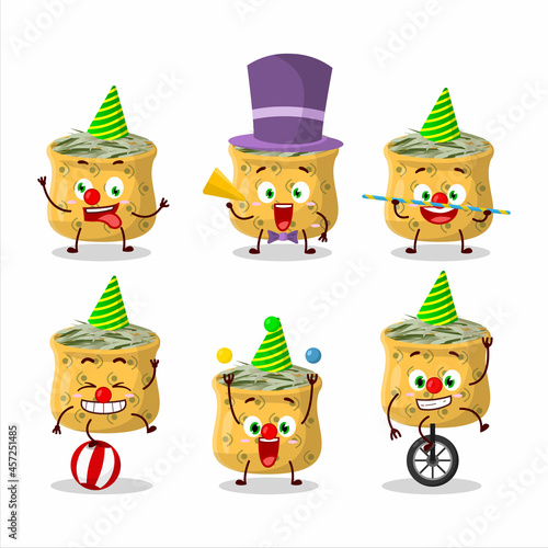 Cartoon character of rosemary with various circus shows