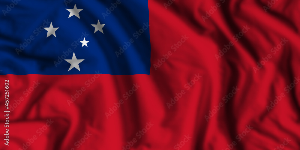 Samoa flag realistic waving
