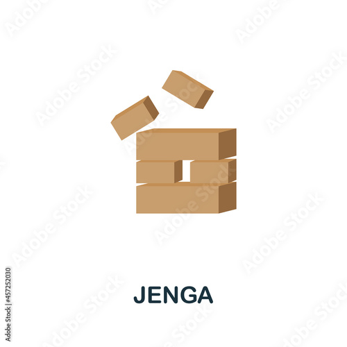 Jenga icon. Flat sign element from table games collection. Creative Jenga icon for web design, templates, infographics and more