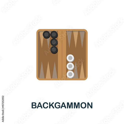 Backgammon icon. Flat sign element from table games collection. Creative Backgammon icon for web design, templates, infographics and more