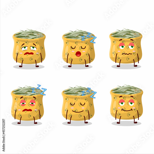 Cartoon character of rosemary with sleepy expression