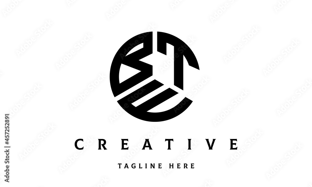 BTE creative circle three letter logo BTE creative circle three letter logo