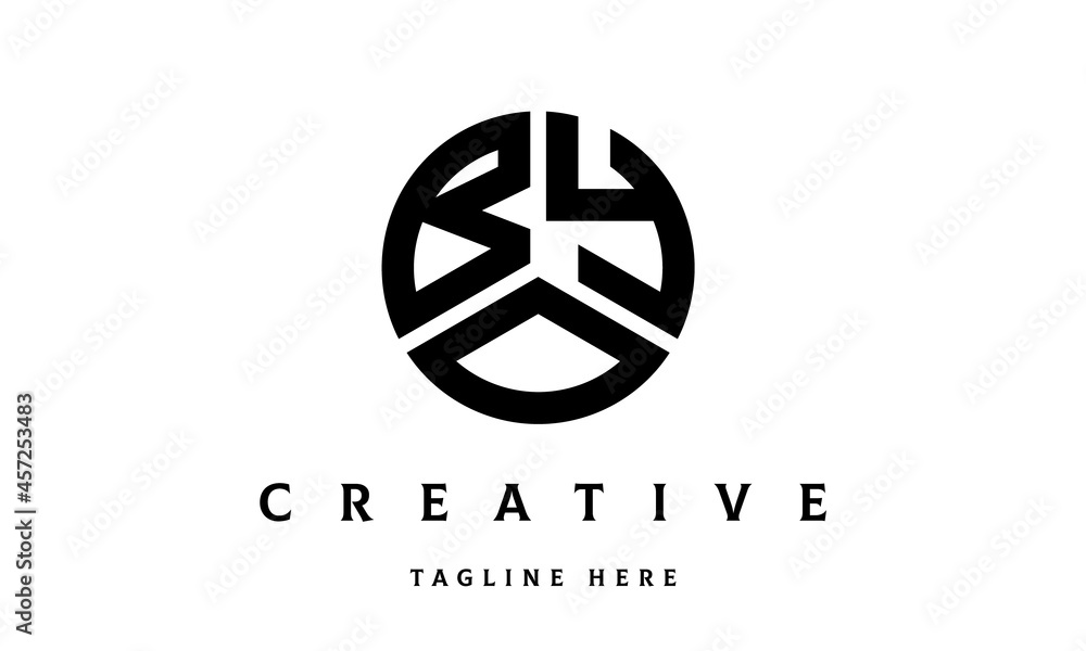 BYO creative circle three letter logo BYO creative circle three letter logo