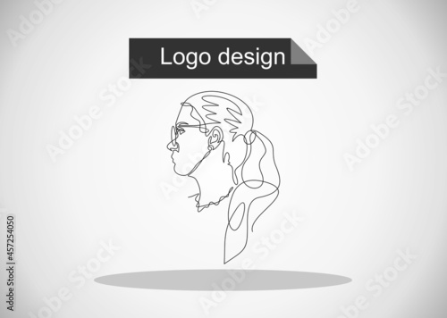Wallpaper Mural Continuous one line drawing woman face in glasses. Torontodigital.ca
