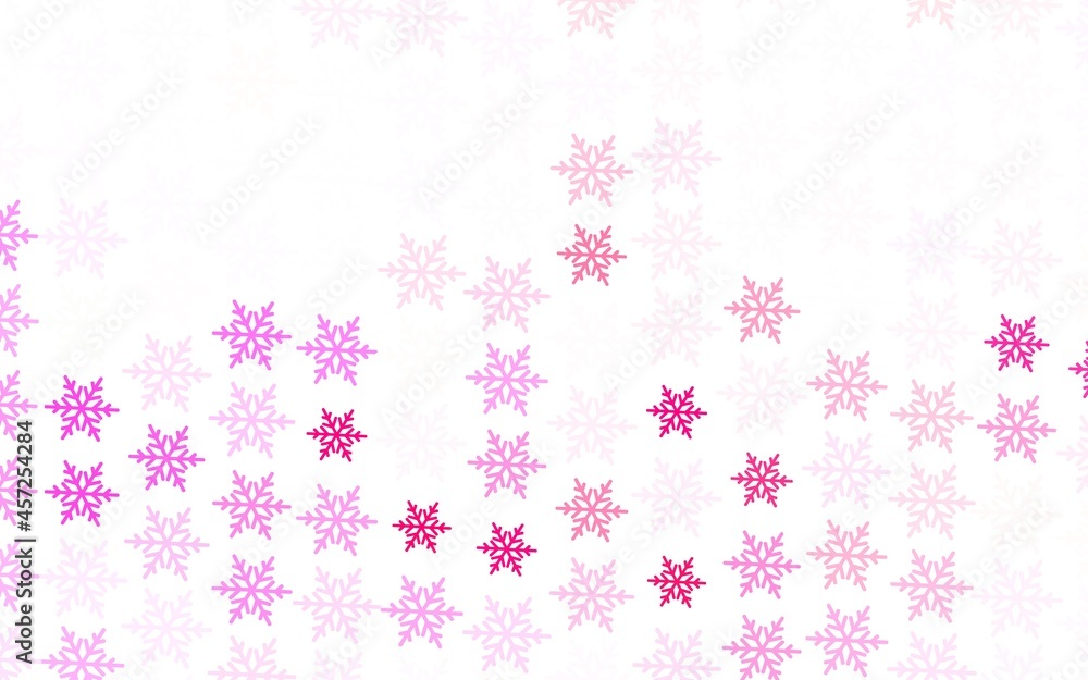 Light Pink, Red vector template with ice snowflakes, stars. Light Pink, Red vector template with ice snowflakes, stars.