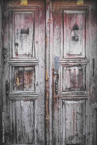 Old rustic wooden main door