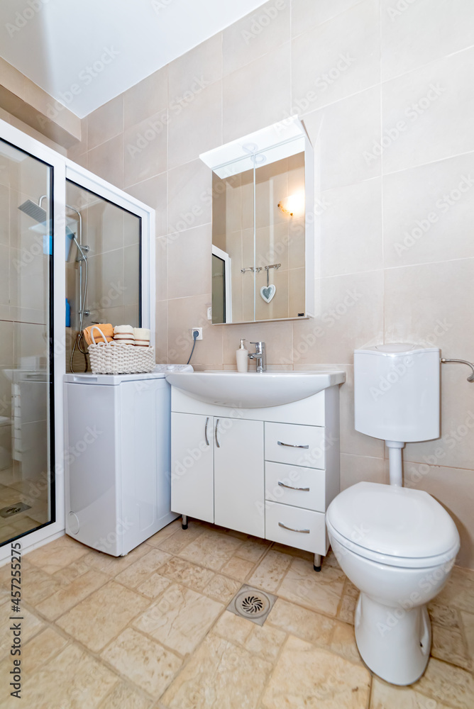 The bathroom on house on the Adriatic Sea Apartment Carpet Diem in Utjeha, Montenegro. The bathroom on house on the Adriatic Sea Apartment Carpet Diem in Utjeha, Montenegro.