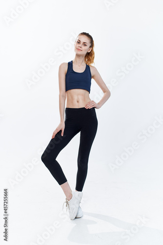 athletic woman slim figure gym workout energy lifestyle