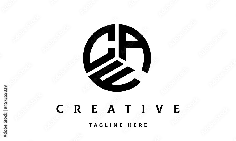 CAF creative circle three letter logo CAF creative circle three letter logo