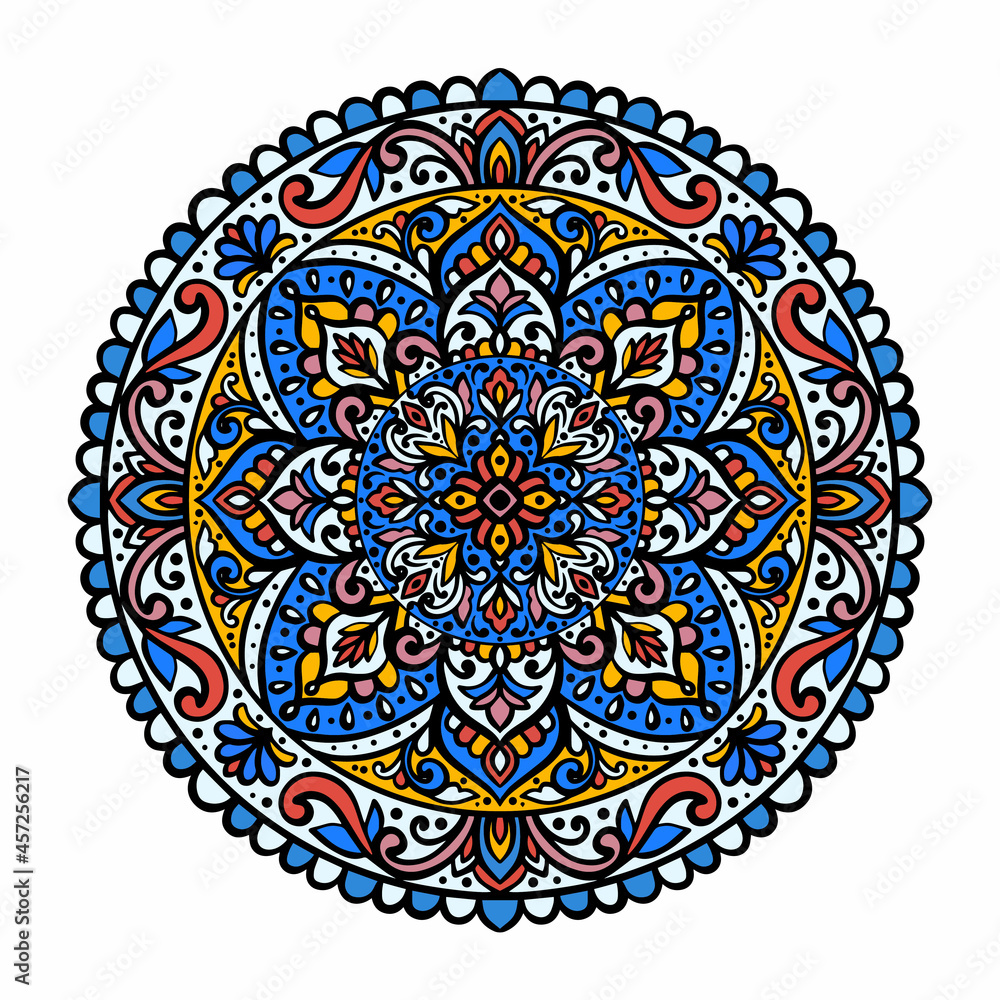 Abstract mandala pattern. Vintage, paisley vector elements. Traditional, Ethnic, Turkish, Indian motifs. Great for fabric and textile, wallpaper, packaging or any desired idea.