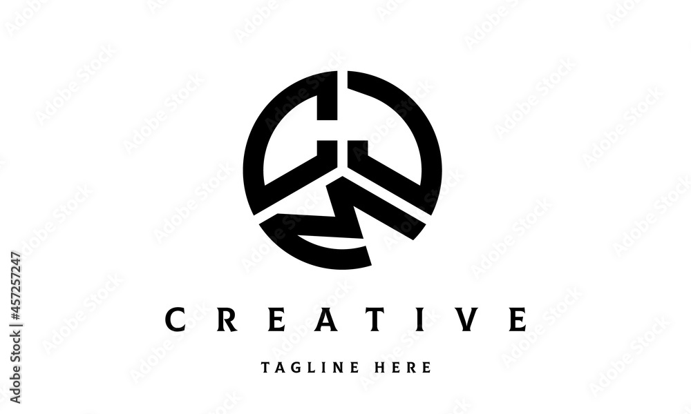 Obraz premium CJM creative circle three letter logo