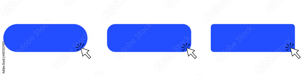 Set of blue buttons with mouse arrow Set of blue buttons with mouse arrow