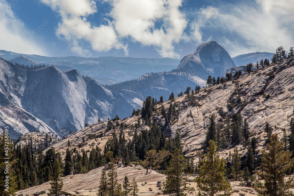 Southwest usa Yosemite National Park California valley pools mountains and forests.