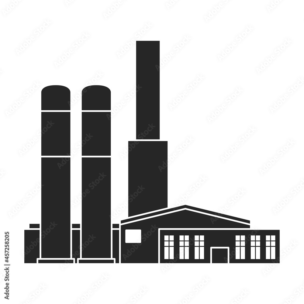 Factory building vector icon.Black vector icon isolated on white background factory building. Factory building vector icon.Black vector icon isolated on white background factory building.