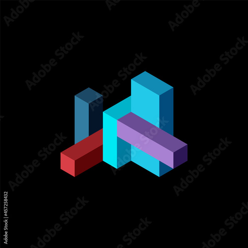 Abstract background. 3d cubes  cubic elements and blocks. Techno or business concept for wallpaper  banner  background  landing page
