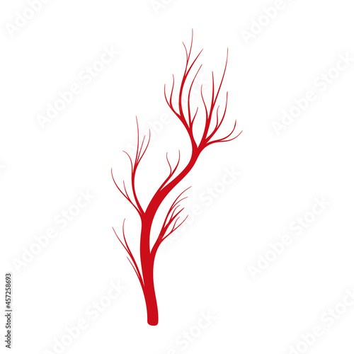 Vein of human vector cartoon icon. Vector illustration artery of blood on white background. Isolated cartoon illustration icon of vein of human .