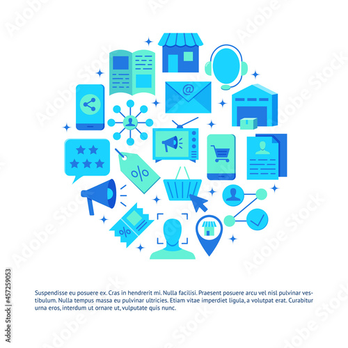 Omni-channel customer experience banner in flat style