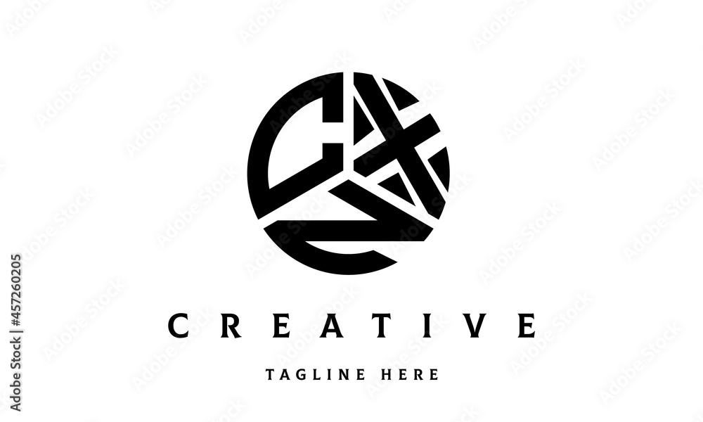 CXN creative circle three letter logo CXN creative circle three letter logo