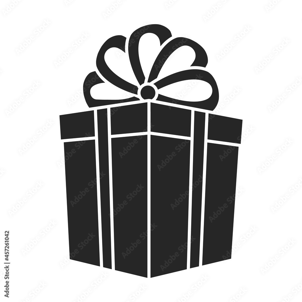 Gift box vector icon.Black vector icon isolated on white background gift box . Gift box vector icon.Black vector icon isolated on white background gift box .