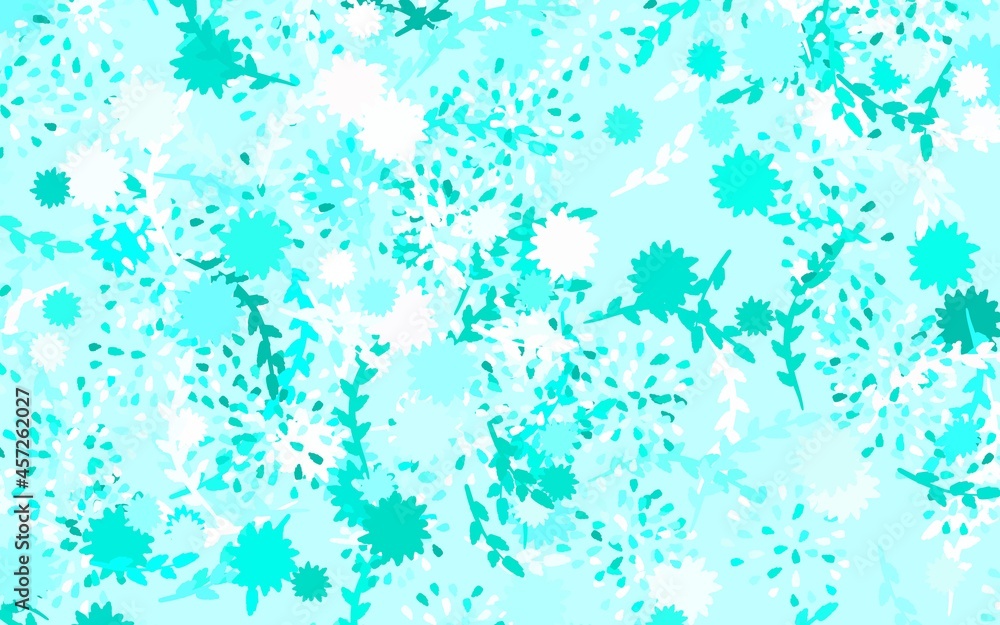 Light Green vector natural artwork with flowers Light Green vector natural artwork with flowers