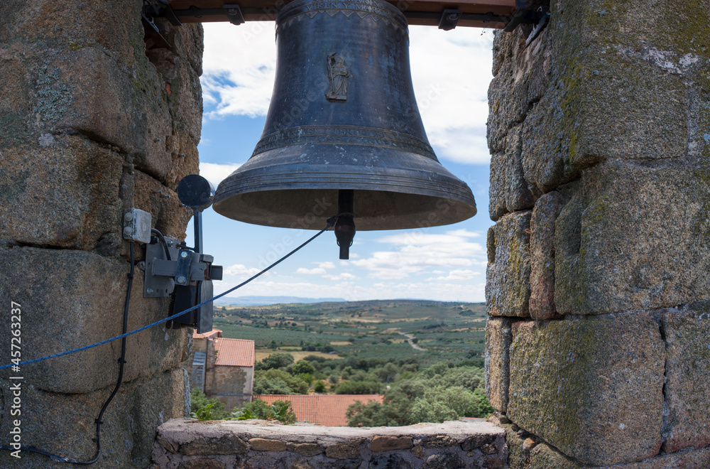 Obraz premium Aceituna church bell, Extremadura, Spain