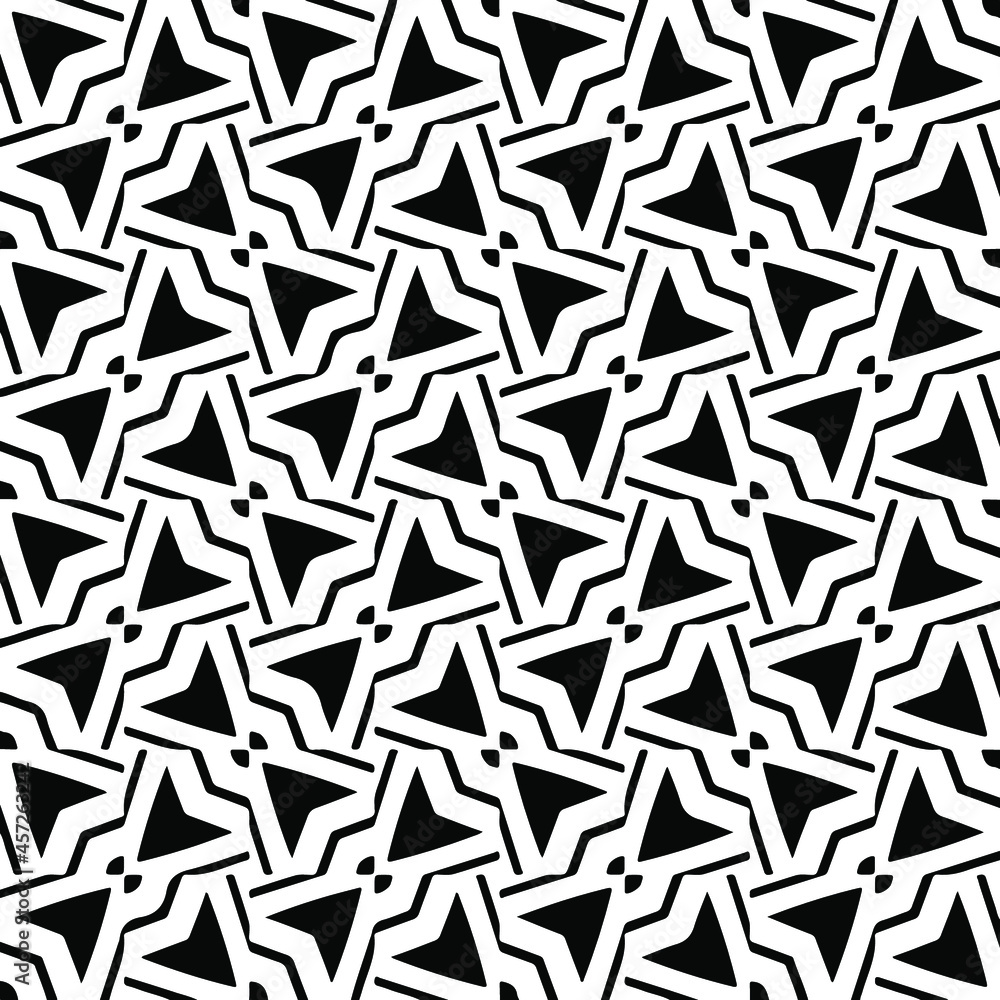 Seamless vector pattern in geometric ornamental style. Black pattern. Seamless vector pattern in geometric ornamental style. Black pattern.