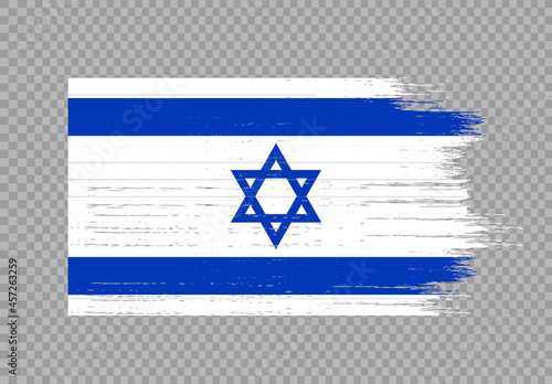 Israel  flag with brush paint textured isolated  on png or transparent background,Symbol of Israel,template for banner,promote, design,vector,top gold medal winner sport country