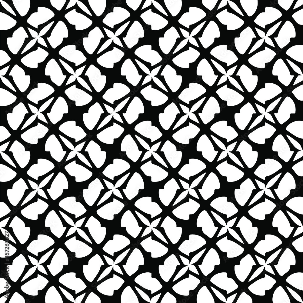 Fototapeta premium Seamless vector pattern in geometric ornamental style. Black pattern.