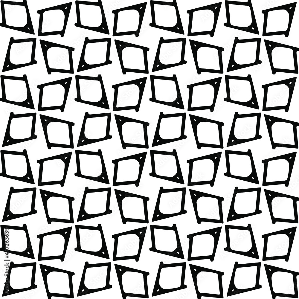 Seamless vector pattern in geometric ornamental style. Black pattern. Seamless vector pattern in geometric ornamental style. Black pattern.