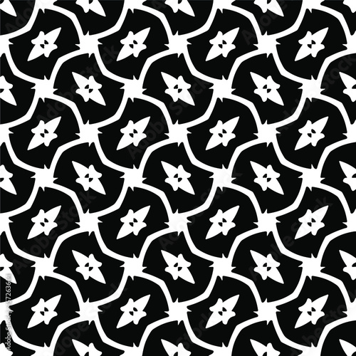 Seamless vector pattern in geometric ornamental style. Black pattern.