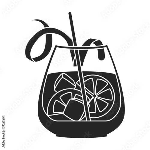 Summer cocktail vector icon.Black vector icon isolated on white background summer cocktail.