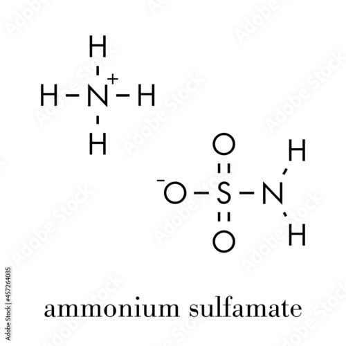 Ammonium sulfamate herbicide (weed killer) molecule. Skeletal formula.
