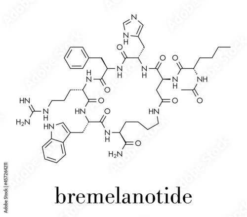Bremelanotide female sexual dysfunction drug molecule (investigational). Skeletal formula.