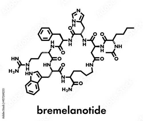 Bremelanotide female sexual dysfunction drug molecule (investigational). Skeletal formula.