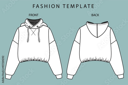 CROP HOODIE FASHION FLATS TEMPLATE