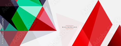 Color triangles composition, geometric abstract background. Techno or business concept, pattern for wallpaper, banner, background, landing page
