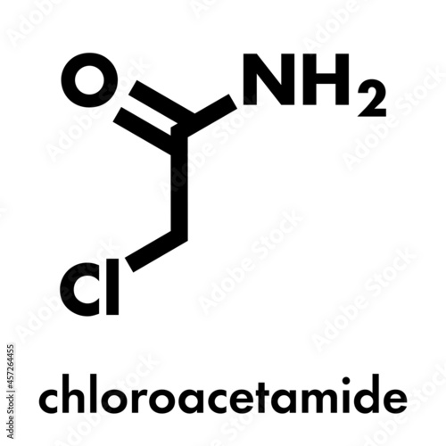 Chloroacetamide preservative molecule. Skeletal formula.